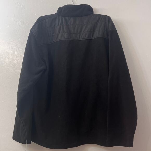 REEBOK PREMIUM MICRO FLEECE Jacket - X-Large - Black/Blue Logo - NEW - Picture 3 of 12